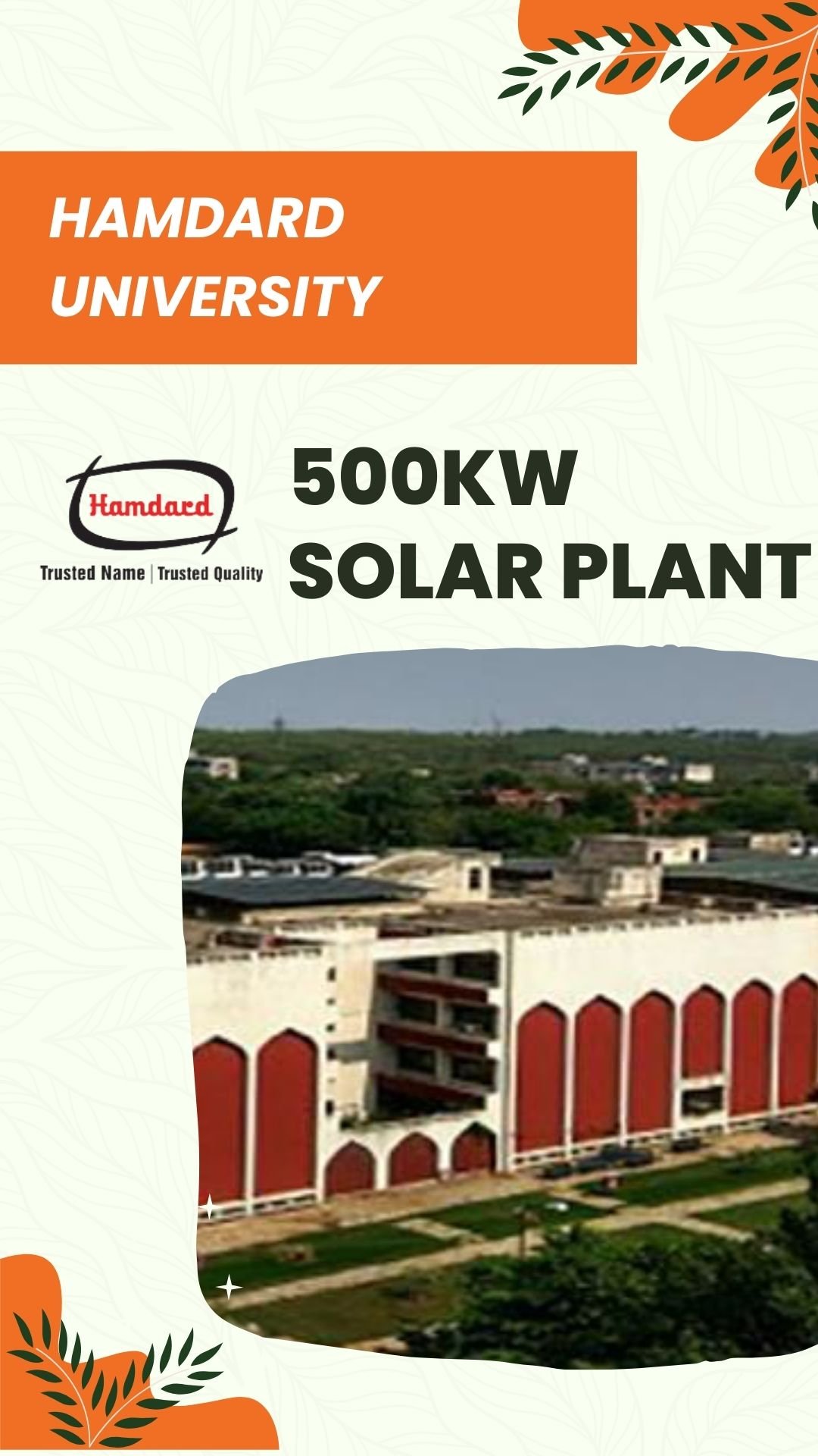 Hamdard University 500KW Solar Plant