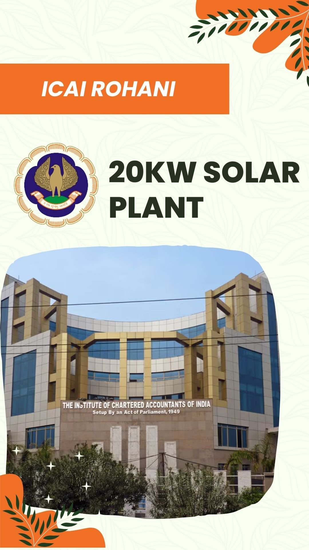 ICAI Rohini 20KW Solar Plant