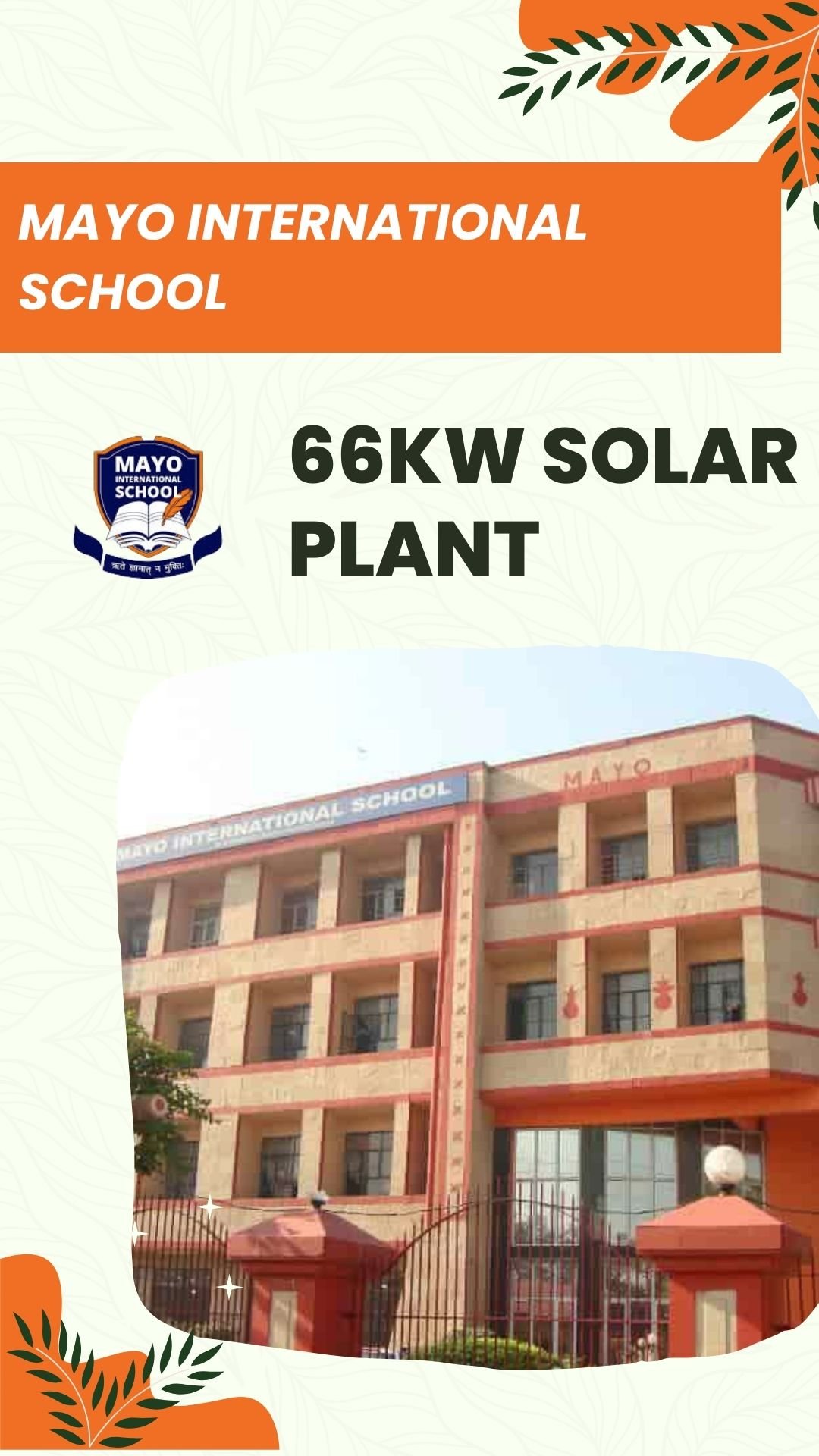 Mayo International School 66KW Solar Plant