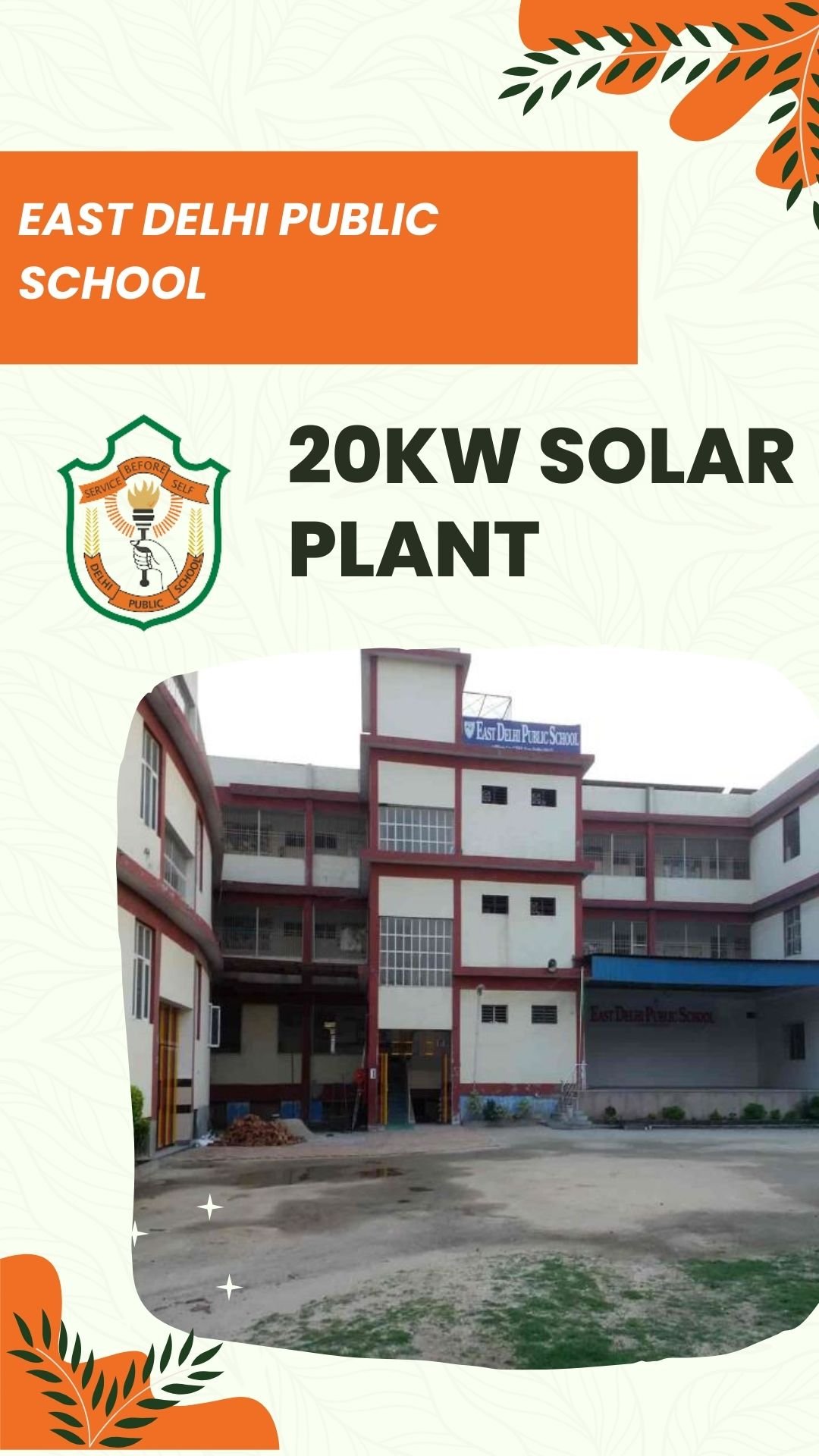 East Delhi Public School 20KW Solar Plant