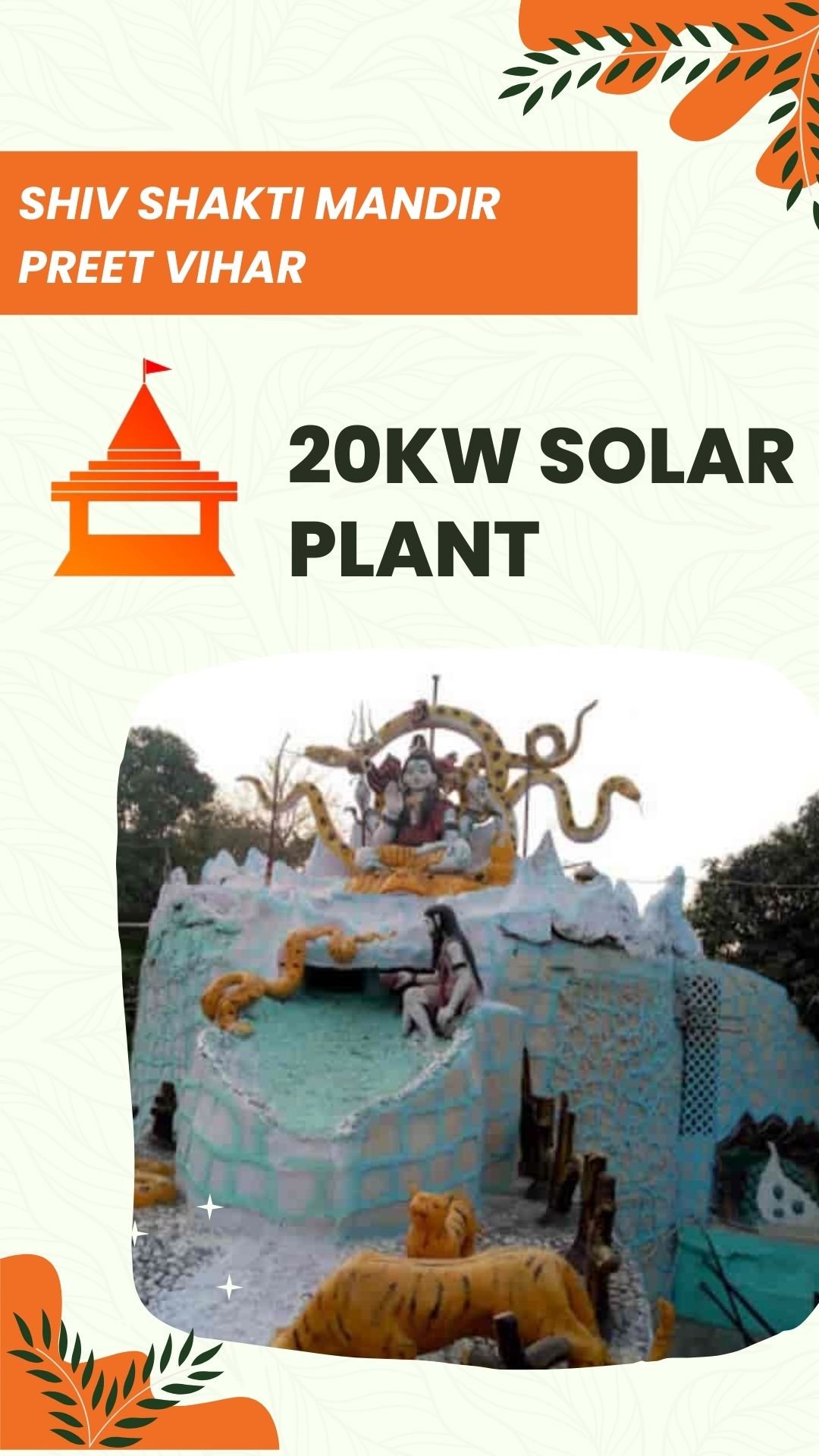 Shiv Shakti Mandir Preet Vihar 20KW Solar Plant